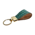 Light green leather keychain and croco green traveler wallet gift set by Hedonist Chicago