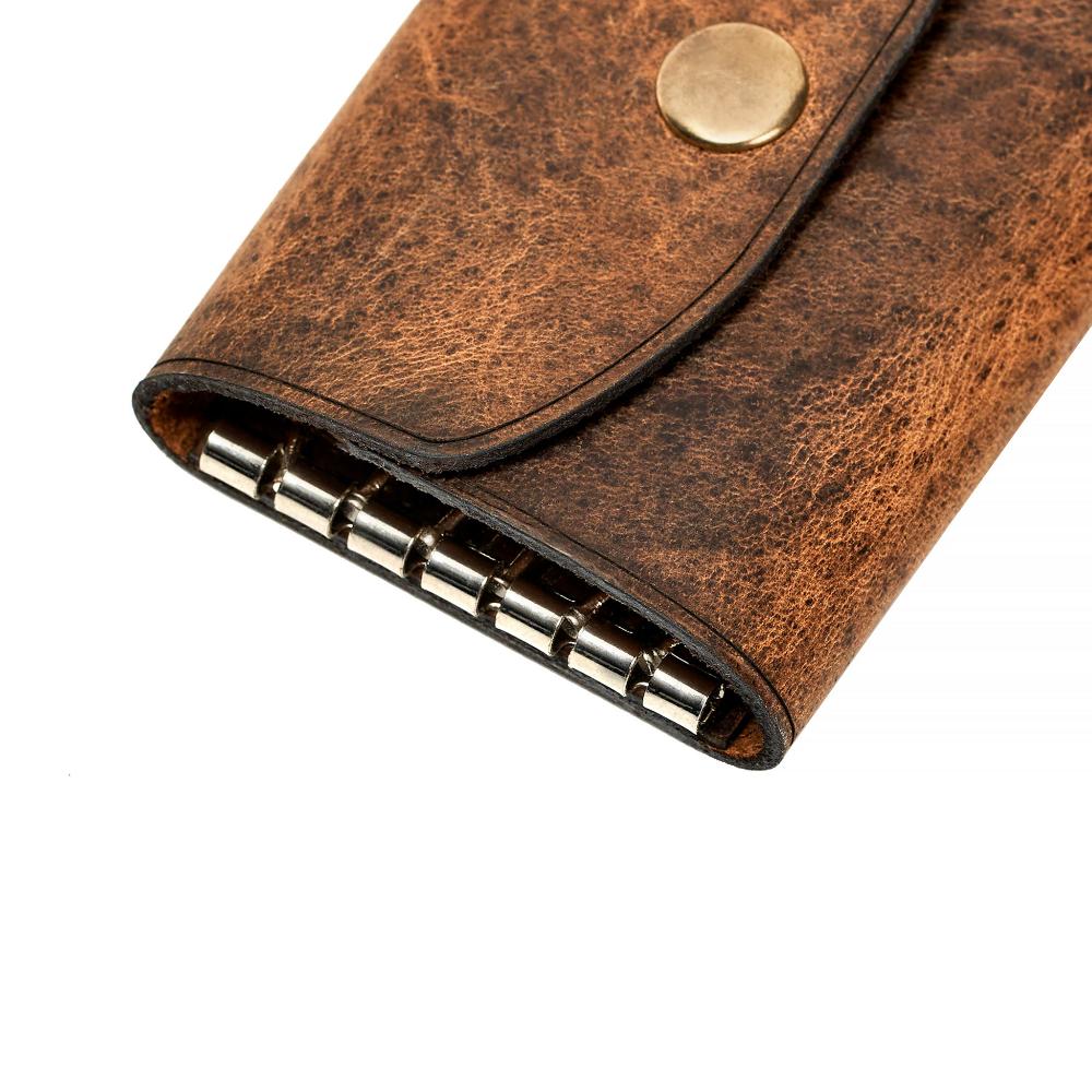 Handmade Leather Key Holder Tan Pull Up Nice | Hedonist Chicago