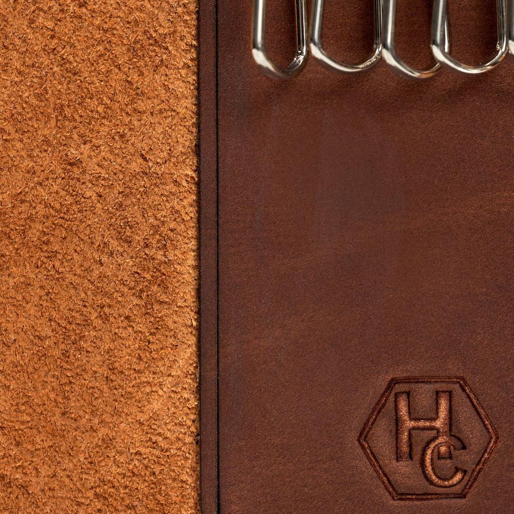 Handmade Full Grain Leather Key Holder Whisky Close | Hedonist Chicago