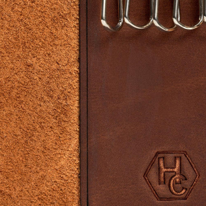 Handmade Full Grain Leather Key Holder Whisky Close | Hedonist Chicago