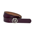 Dark Purple Leather Belt 1.3" for Women