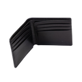 Mens black leather wallet - compact and stylish bifold design