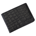 Black Croc-Embossed Leather Wallet for Men - free personalization