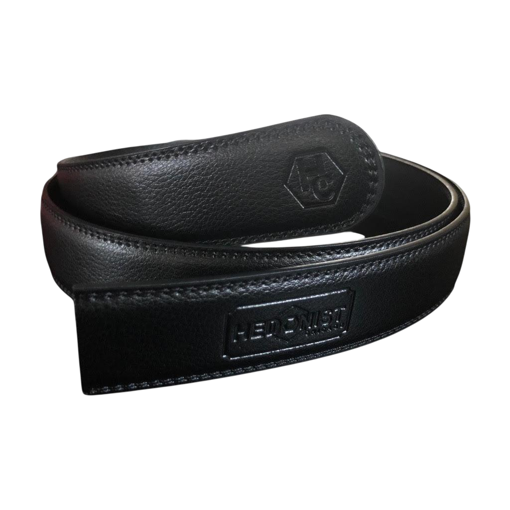 Genuine Black Leather Belt Strap | Hedonist-Style | Chicago