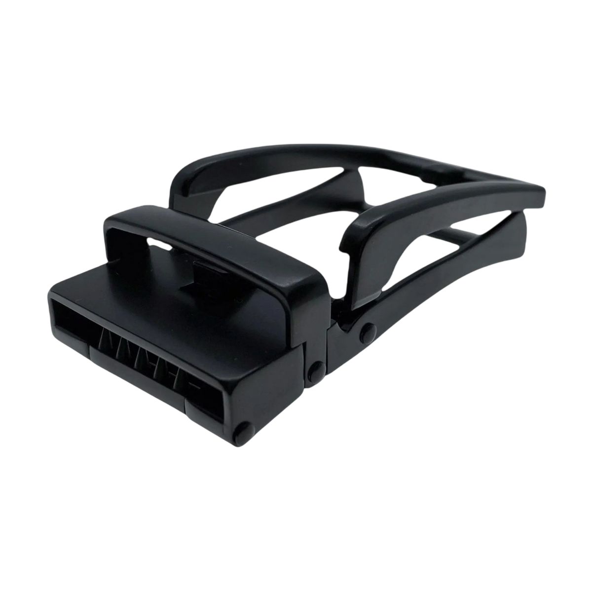 Black ratchet buckle 1.38 inch back locking mechanism view | Hedonist Chicago