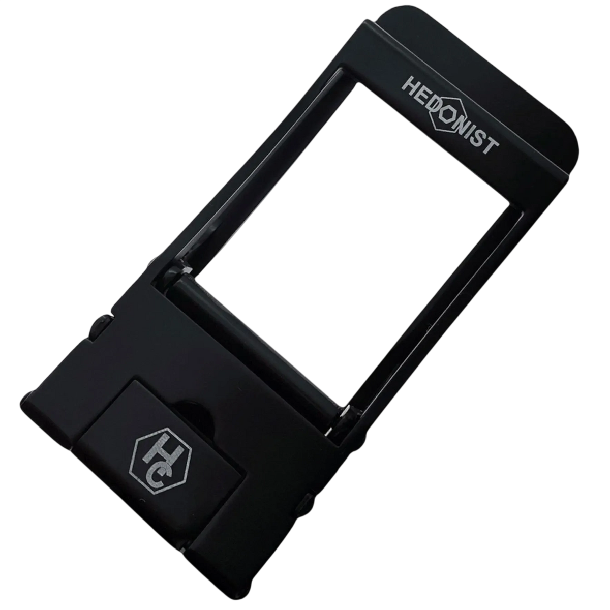 Black ratchet belt buckle 1.38 inch front display photo | Hedonist Chicago