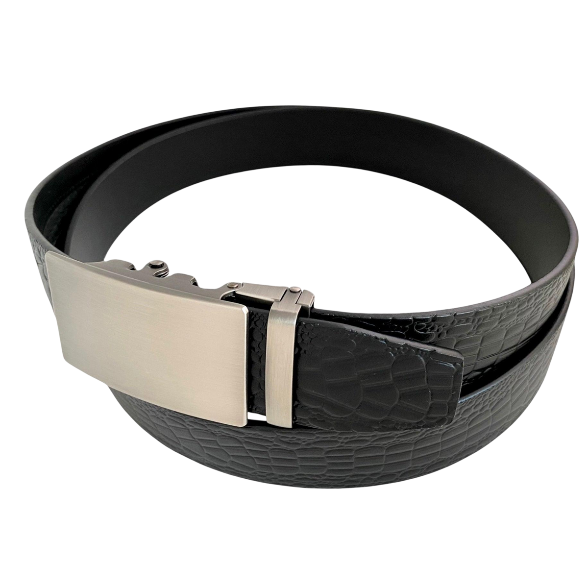 Gun Metal Automatic belt buckle 1.38" , buckle detail, for ratchet leather belts by Hedonist Chicago
