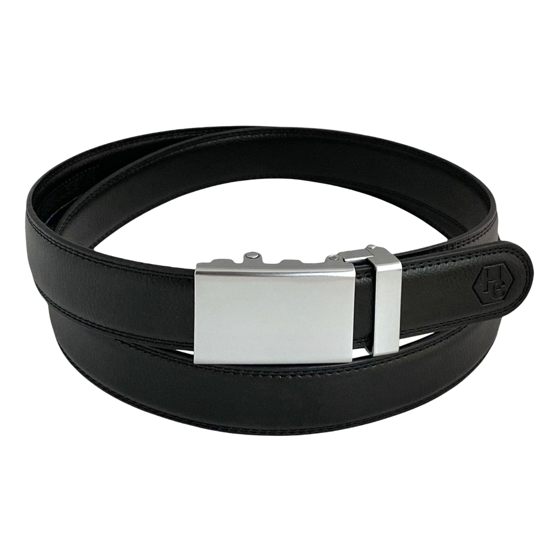 Metal Automatic belt buckle 1.15" , front view, for ratchet leather belts by Hedonist Chicago