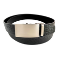 Gun Metal Automatic belt buckle 1.38" , front view, for ratchet leather belts by Hedonist Chicago