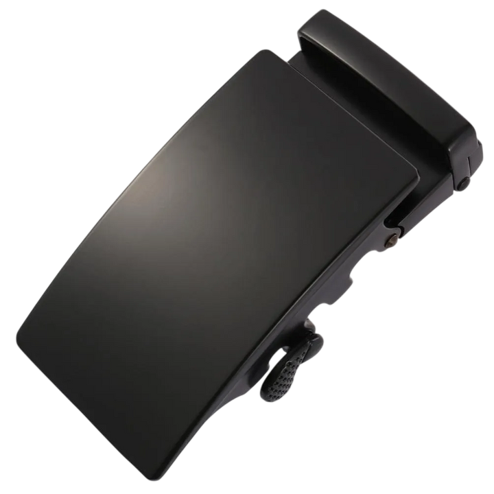 Plate black ratchet belt buckle 1.38 inch matte front display | Hedonist Chicago