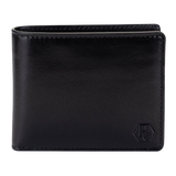 Mens leather wallet in black full-grain leather with RFID protection