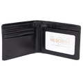 Men's Black Slim Bifold Wallet by Hedonist Chicago - wallet with ID window allowing quick access to your identification