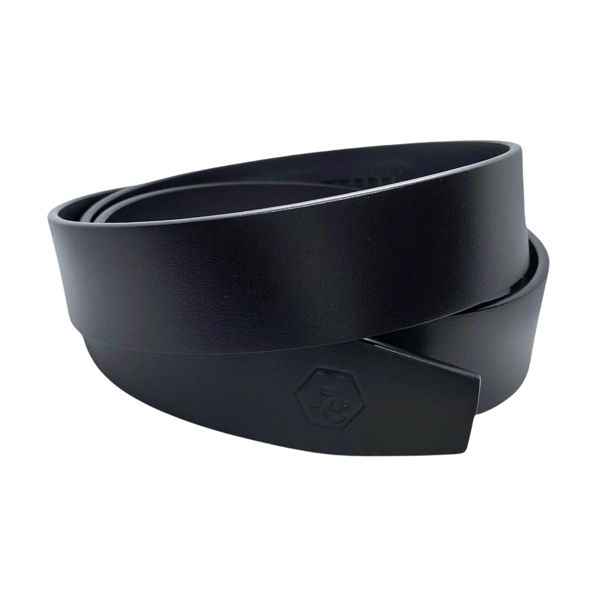 Black smooth leather belt strap 1.38 inch view 2 - Hedonist Chicago