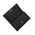 Women's Long Black Leather Wallet with Pebbled Finish by Hedonist Chicago Cards