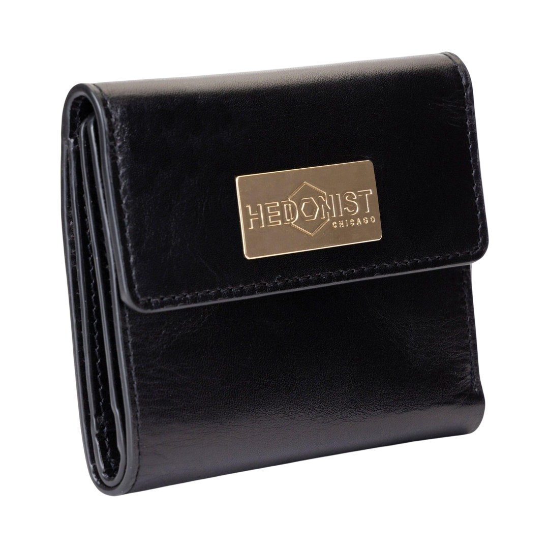 Women's Small Black Wallet in Smooth Leather by Hedonst Chicago