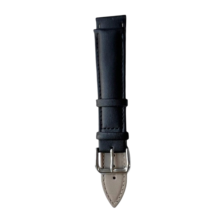 Black top-grain leather watch band for women and men view 2 - Hedonist Chicago