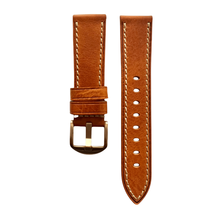Blue padded leather Apple Watch band â€“ two-piece strap with buckle and holes | Hedonist Chicago