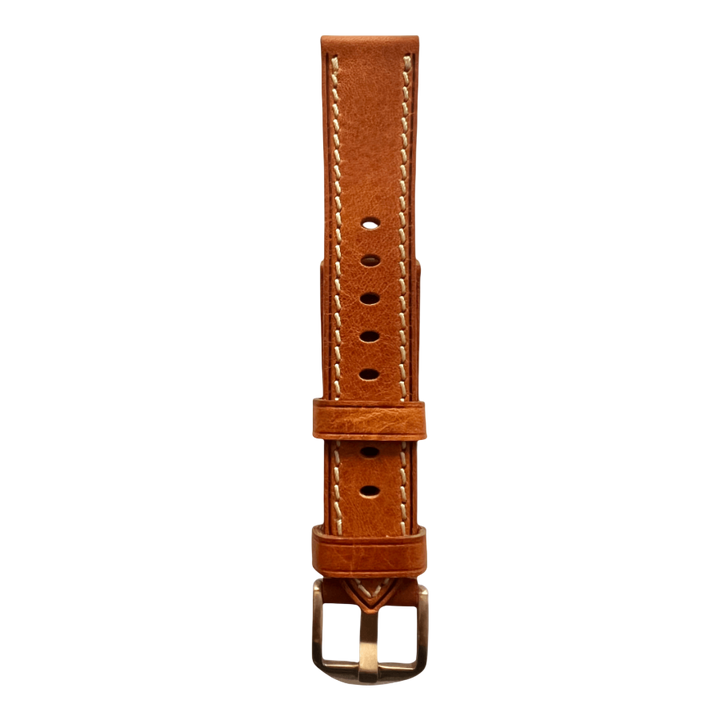 Blue padded leather Apple Watch band â€“ two-piece strap with buckle and holes | Hedonist Chicago