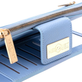 Blue Wallet for Women - Pebbled Leather | Hedonist Chicago | snap
