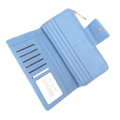 Blue Wallet for Women - Pebbled Leather | Hedonist Chicago | ID window