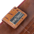Hedonist Chicago brick passport case in brick, travel cover, full grain leather, flat lay view