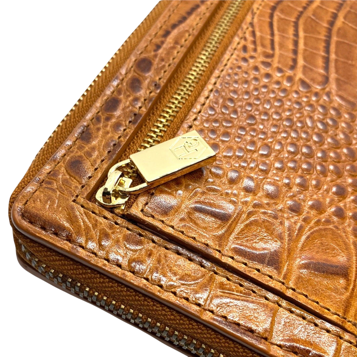 Hedonist Chicago brick passport case in brick, travel cover, full grain leather, product view