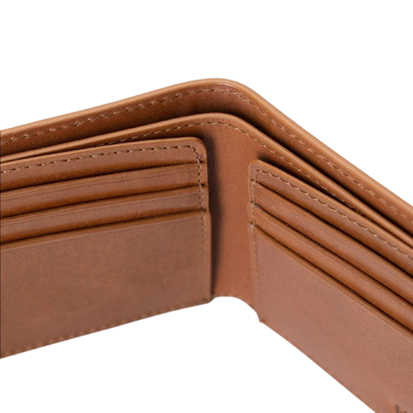 Brown leather bifold wallet for men Venezia style view 5 - Hedonist Chicago