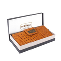 Croc Embossed Brown Leather Wallet for Women | Hedonist Chicago | gift box