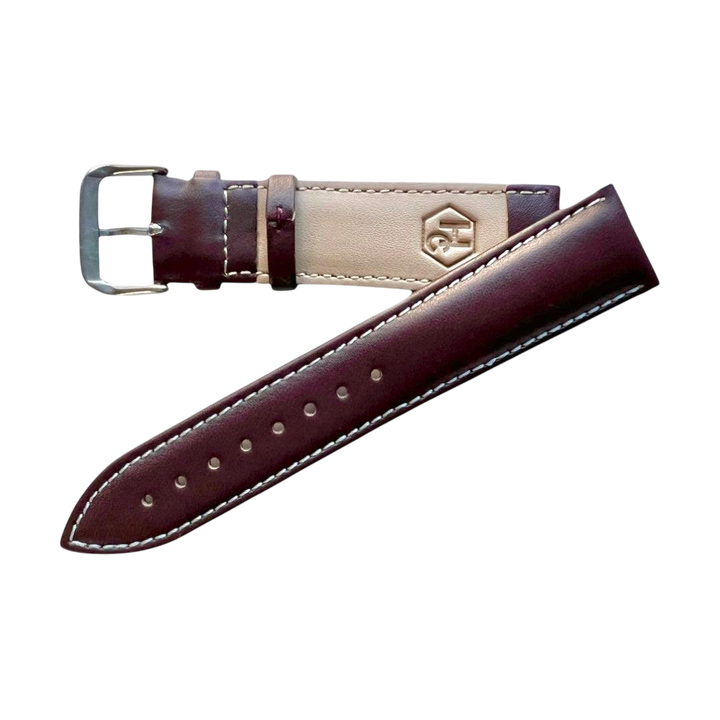 Brown top-grain leather watch band for men and women view 2 - Hedonist Chicago