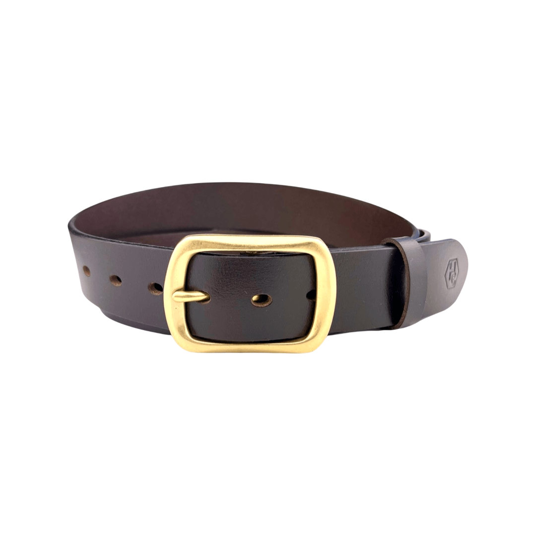 Dark brown extra durable leather belt strap 1.55 inch with buckle 123 view 4 - Hedonist Chicago