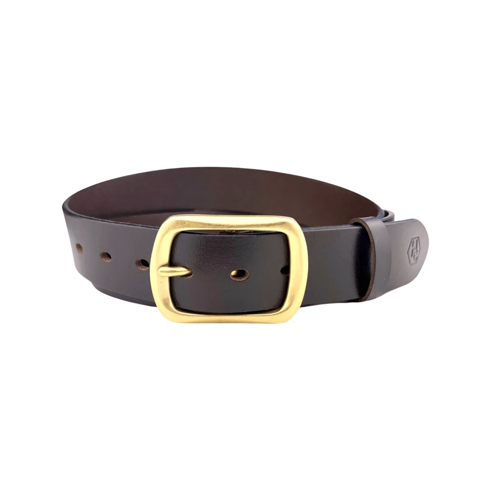 Dark brown extra durable leather belt strap 1.55 inch with buckle 123 view 4 - Hedonist Chicago