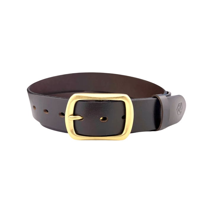 Dark brown extra durable leather belt strap 1.55 inch with buckle 123 view 4 - Hedonist Chicago