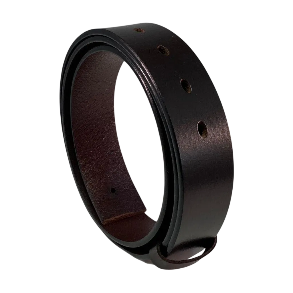 Dark brown extra durable genuine leather belt strap 1.55 inch - Hedonist Chicago