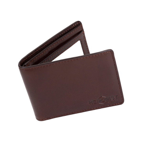 Compact Men's Wallet in Dark Brown Leather - elegant style