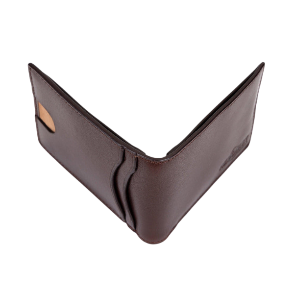 Compact Men's Wallet in Dark Brown Leather - modern design