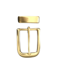 Middle Polished Brass Belt Buckle for 1.38 Inch Straps