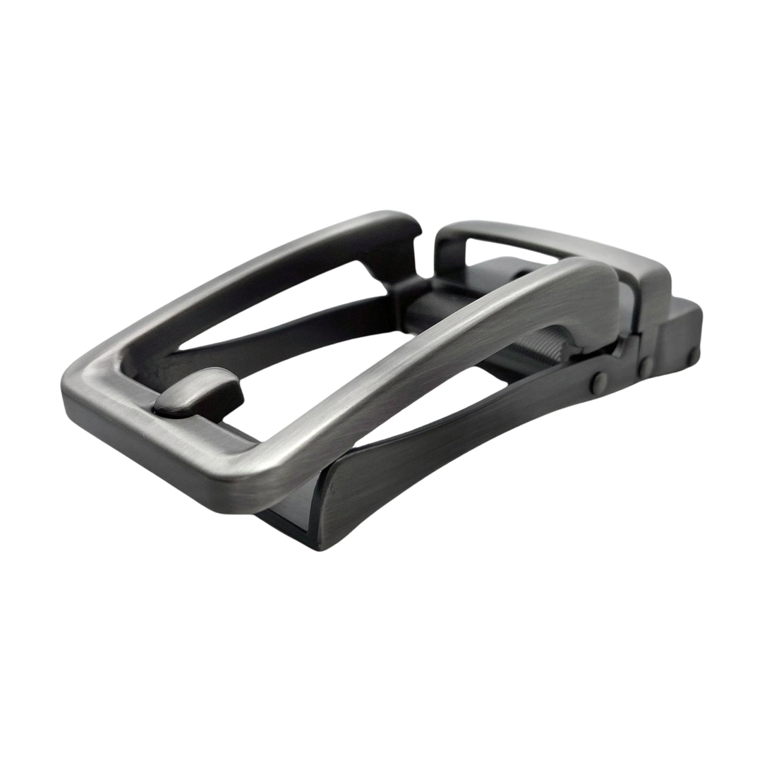 Frame washed metallic ratchet buckle 1.38 inch angled profile | Hedonist Chicago