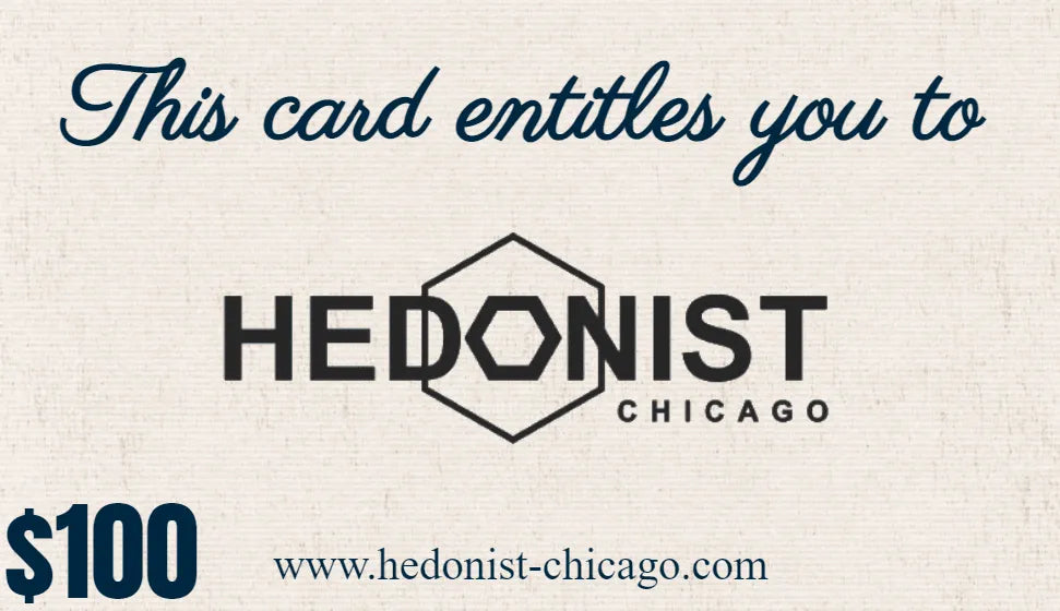 $100 Hedonist Chicago gift card for leather belts, wallets, and keychains