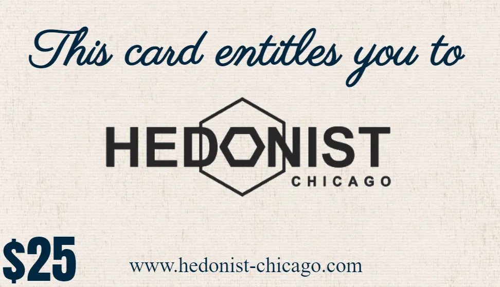 $25 Hedonist Chicago gift card for leather belts, wallets, and keychains