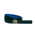 Women's Dark Green / Blue Leather Belt 1" Reversible