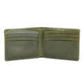 Green Bifold Men's Wallet in Croc-Embossed Leather - high-quality leather