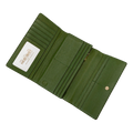 Trifold Women's Green Leather Wallet with Croc by Hedonist Chicago ID Window