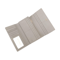 Gray Wallet for Women in Soft Smooth Leather ID Window