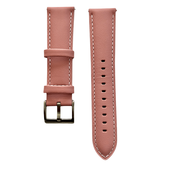Pink leather watch band with quick release bars - Hedonist Chicago