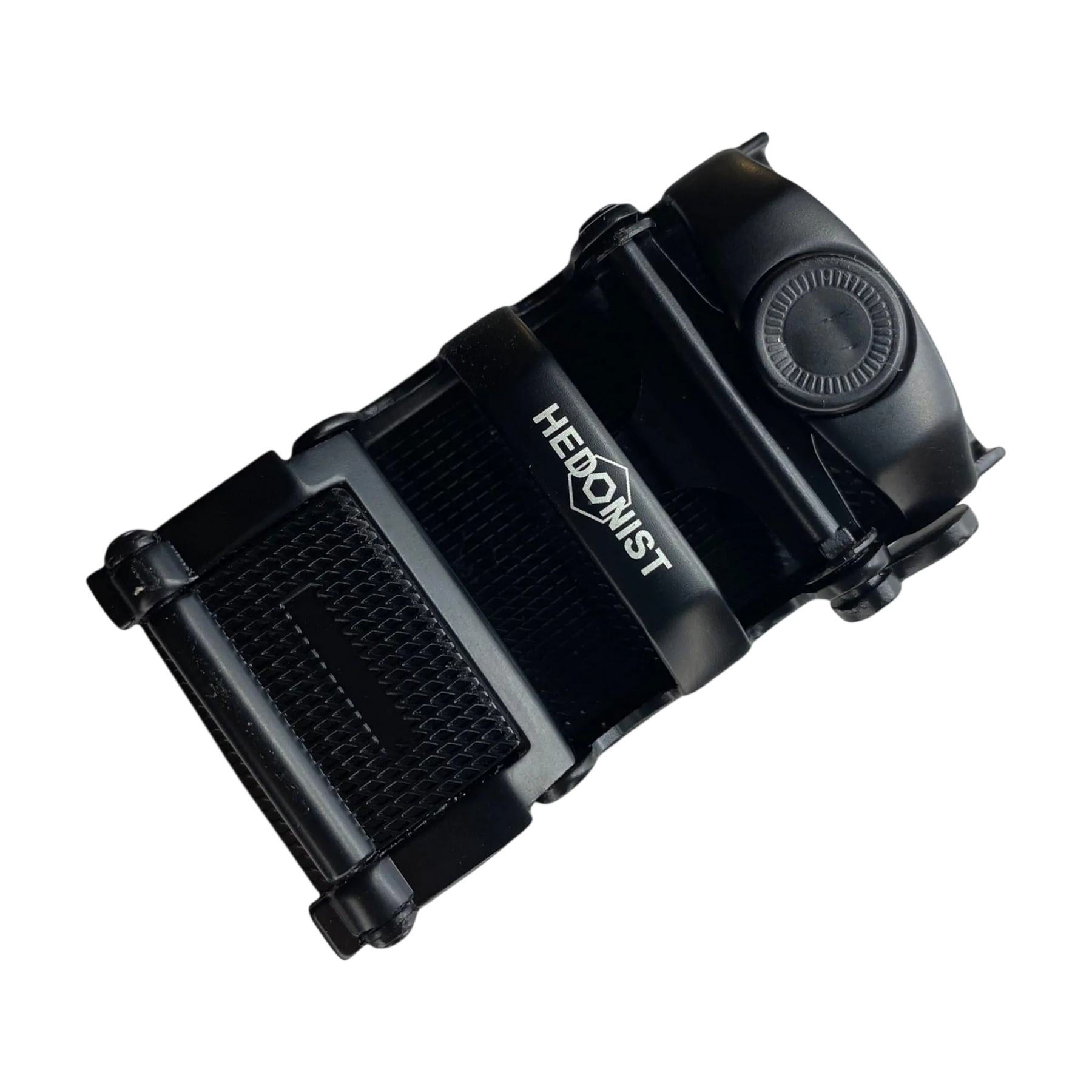 Plate black ratchet buckle 1.15 inch back locking mechanism | Hedonist Chicago
