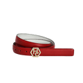 Women's Red / White Leather Belt 1" Reversible