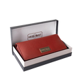 Red Leather Wallet for Women with Coin Pocket by Hedonist Chicago in box