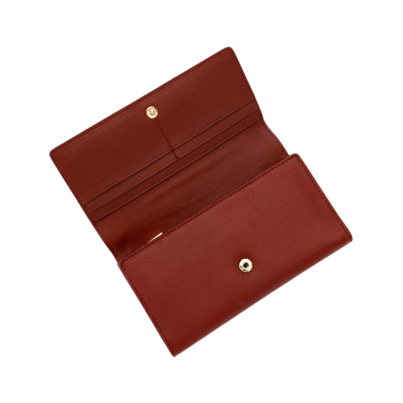 Red Leather Wallet for Women with Coin Pocket by Hedonist Chicago cards