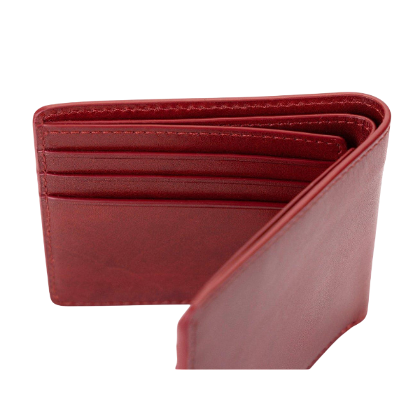 Bifold Red Premium Leather Wallet for Men - card holder