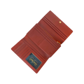 Red Leather Wallet for Women with Coin Pocket by Hedonist Chicago ID window